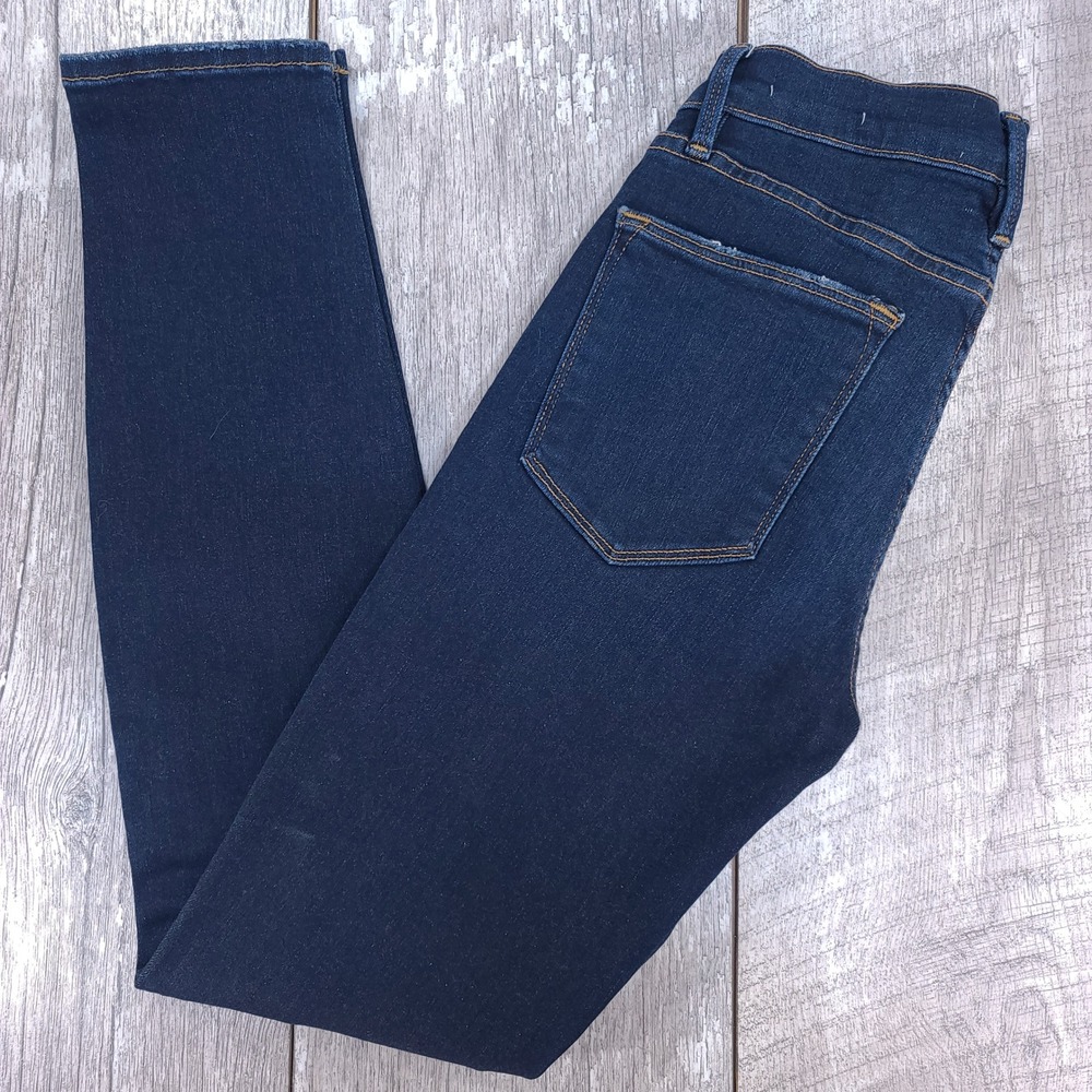 Frame Le High Skinny Jeans Womens 24 Blue Banneker Front Seam High Rise Denim